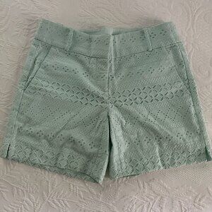 Loft Eyelet Shorts-mint green